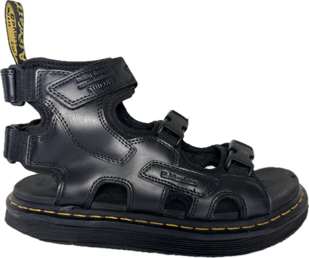 Rare Doc’s DR MARTENS X SUICOKE BOAK Colab Black Leather Strap Sandals W 9 M 8